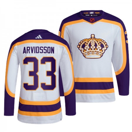 Los Angeles Kings Dresy Viktor Arvidsson 33 Adidas 2022-23 Bílý Reverse Retro 2.0 Authentic - Pánské